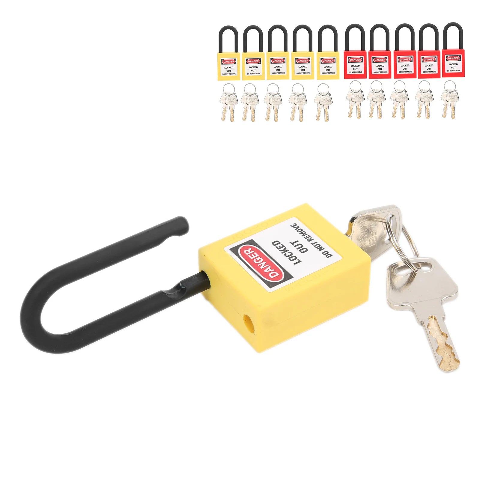 5 Sets 38mm Nylon Dustproof Engineered Safety Padlock Industrial Site Lockout Tagout Security Isolation Lock
