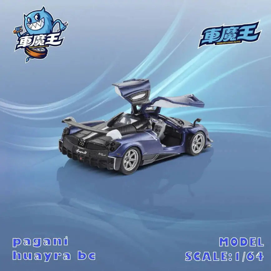 Demon King Auto 1:64 Pagani Huayra BC Blue Carbon Diecast Car Model In Stock Ready To Ship