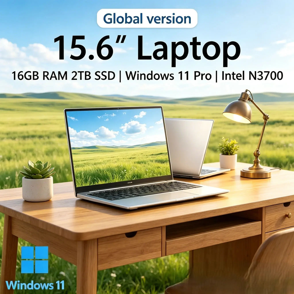 Arrival 15.6‑Inch Ultra‑Light Slim Laptop, Powered by Intel Celeron N3700, Pre‑Installed Windows 11, 16GB, Large‑Capacity 2TB