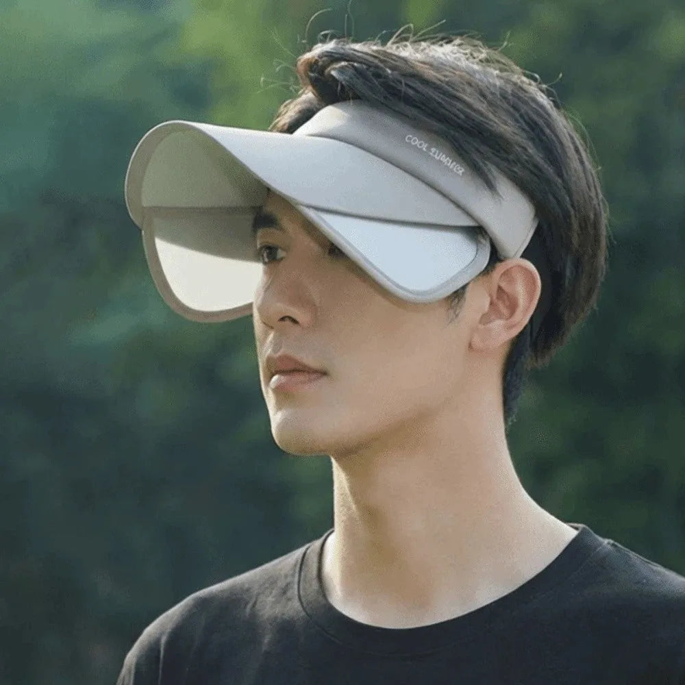 New Breathable Sun Protection Hat Lightweight Adjustable Stretchable Brim Hat Polyester Solid Color Empty Top Sun Hat Sports