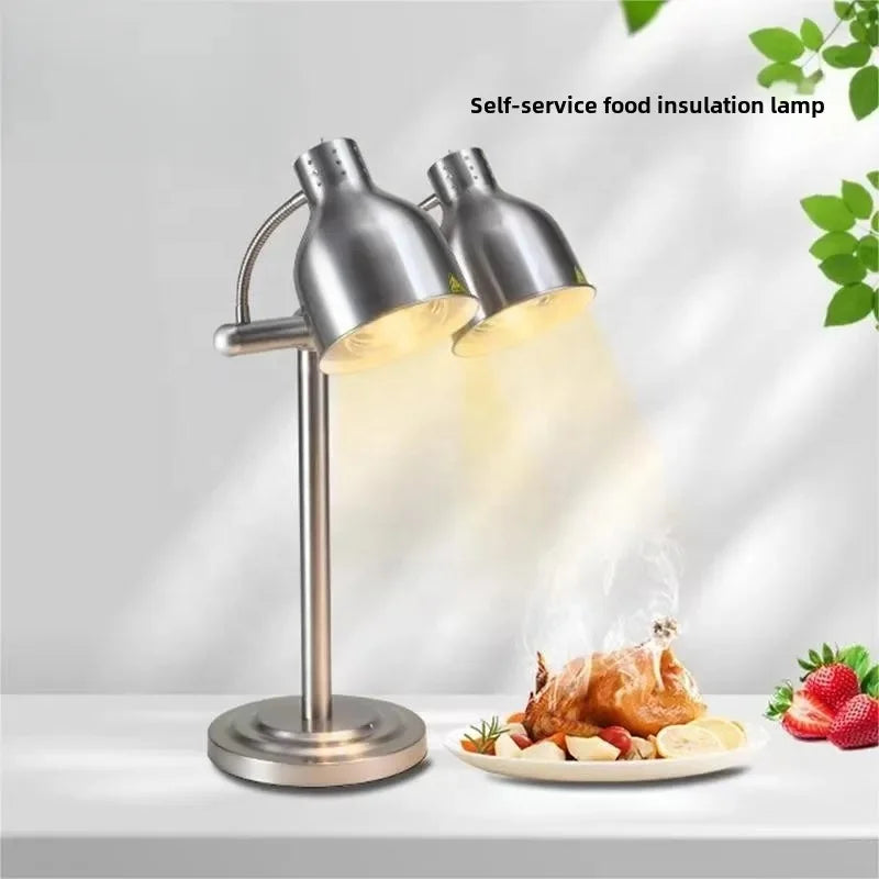 250W Infrared Lamp Food Heating Stainless Steel Antique Copper Silver Table Lamp Buffet Carving Hotels Caterers Restaurants