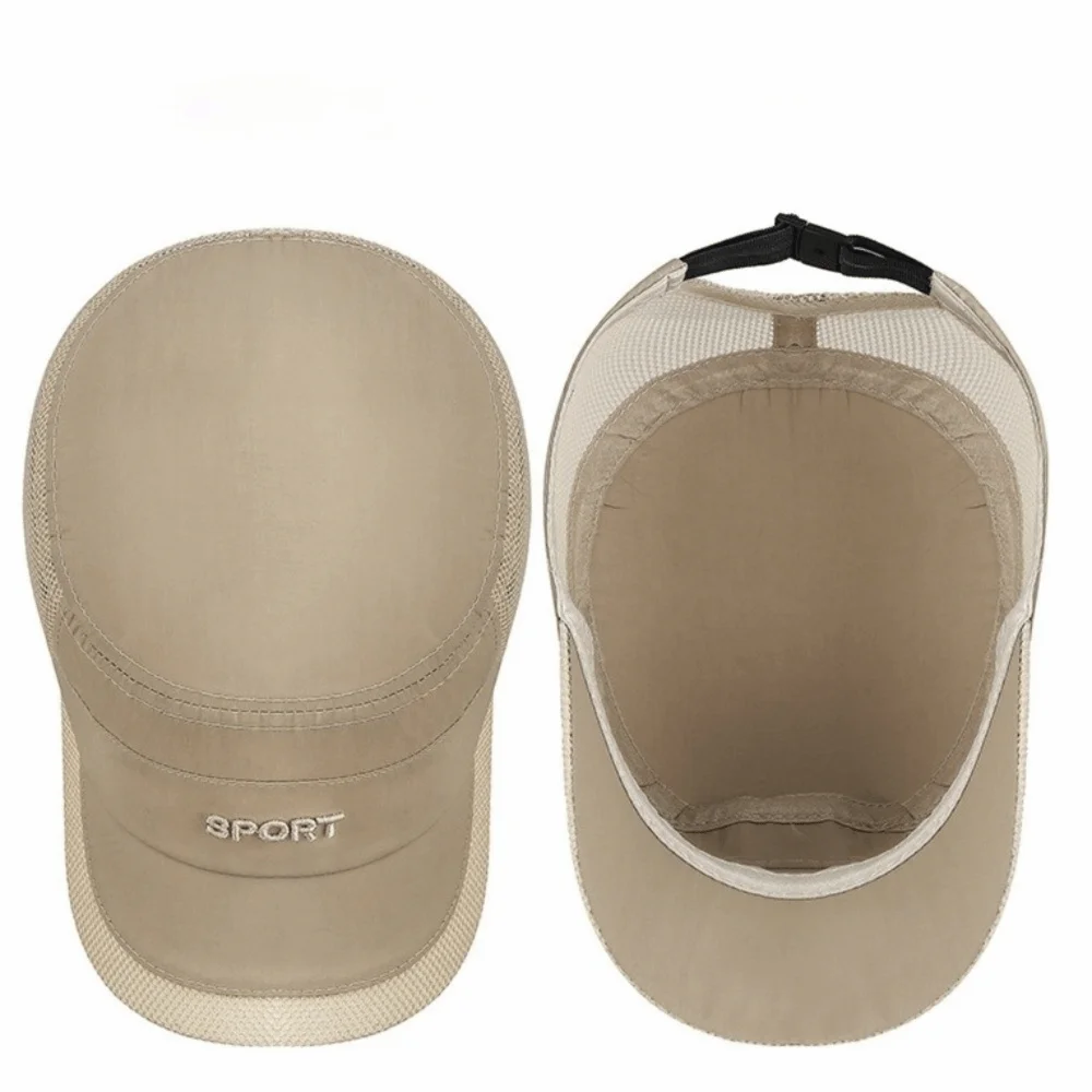Cool Adjustable Flat Top Cap Breathable Casual Wear Mesh Sun Hat Sun Protection Polyester Quick Drying Cap Summer Outdoor