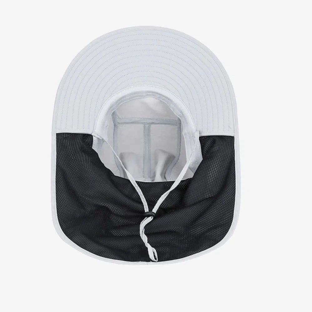 Fashion Wide Brim Outdoor Sun Hat Adjustable with Neck Flap Fisherman Cap Quick-drying Breathable Bucket Cap Beach