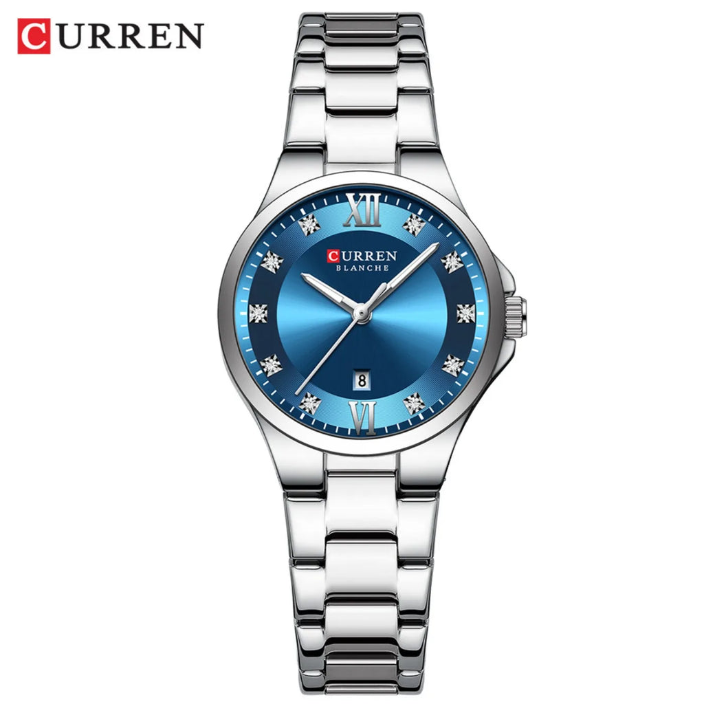 CURREN Women's Luxury Brand Watches Simple Quartz Auto Date Wristwatch Female Waterproof Clock Luminous Hands 9107