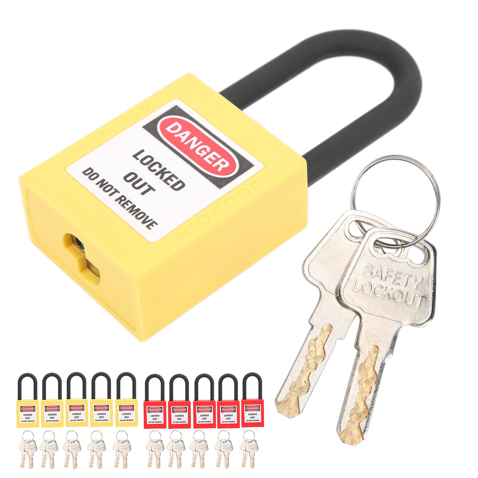 5 Sets 38mm Nylon Dustproof Engineered Safety Padlock Industrial Site Lockout Tagout Security Isolation Lock