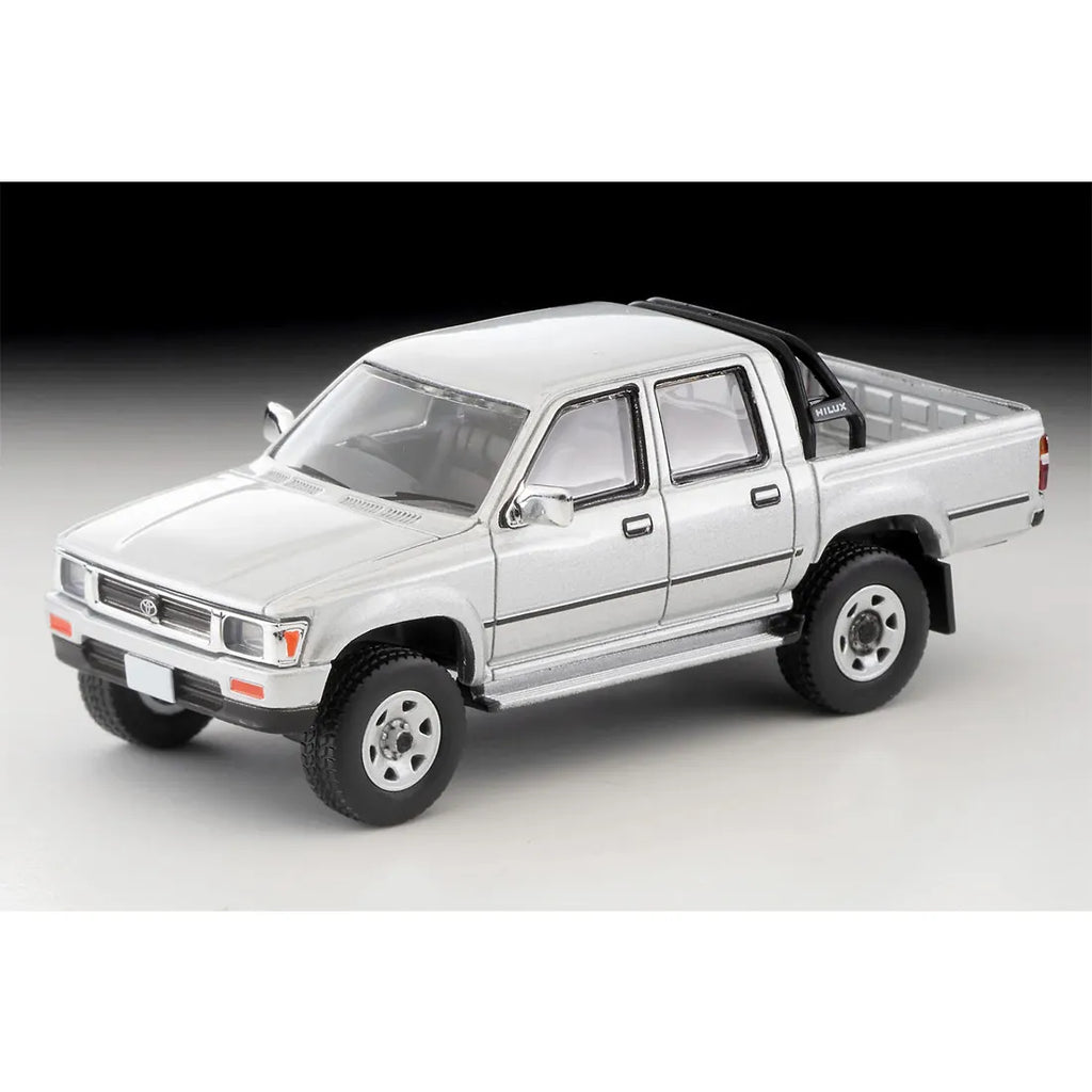 Original Tomytec Tomica Limited Vintage NEO LV-N256c Toyota Hilux 4WD Pickup Double Cab SSR 1991 Silver 1/64 Diecast Model Car