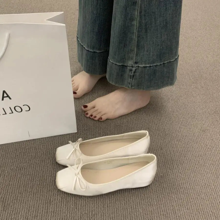 2026 New French Style Hidden Wedge Ballet Flats Soft Comfortable All Match Elegant Daily Dress Shoes for Women