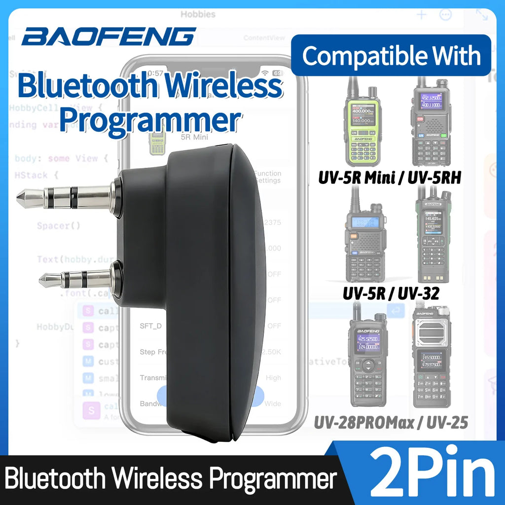 Baofeng Bluetooth Wireless Programmer Phone APP Programming for Baofeng Walkie Talkie UV-5RH UV-5R Mini BF-888S UV-32