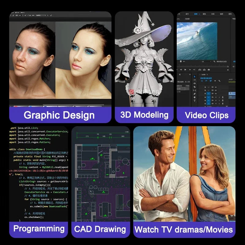 Portable Thin Gaming Laptop Full HD 1080P Display Core I9 32GB Large RAM Mass Storage Home Office Computer