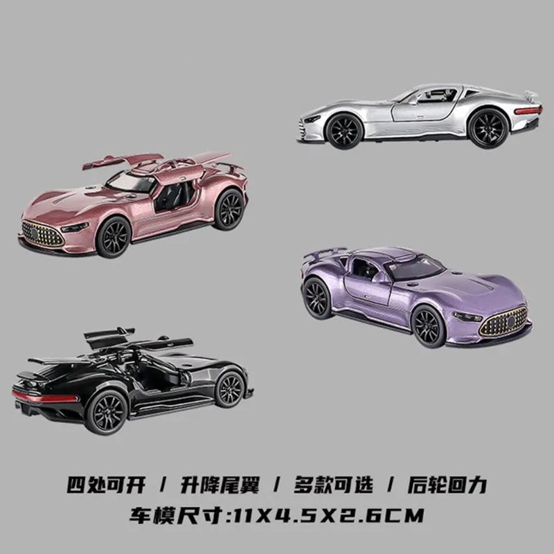 1:36 Scale Mercedes-Benz Vision GT Diecast Alloy Sports Car Model with Openable Parts for Hobbyists and Collection Display