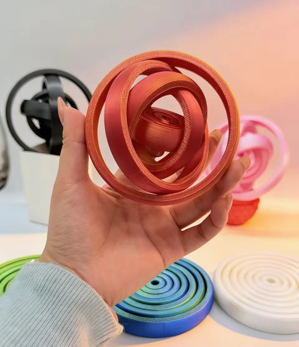 3D Printed Novelty Spinning Finger Ring, Adult Fidget Toy, Mini Creative Finger Spinner, Featuring Rotational Gyroscope Design