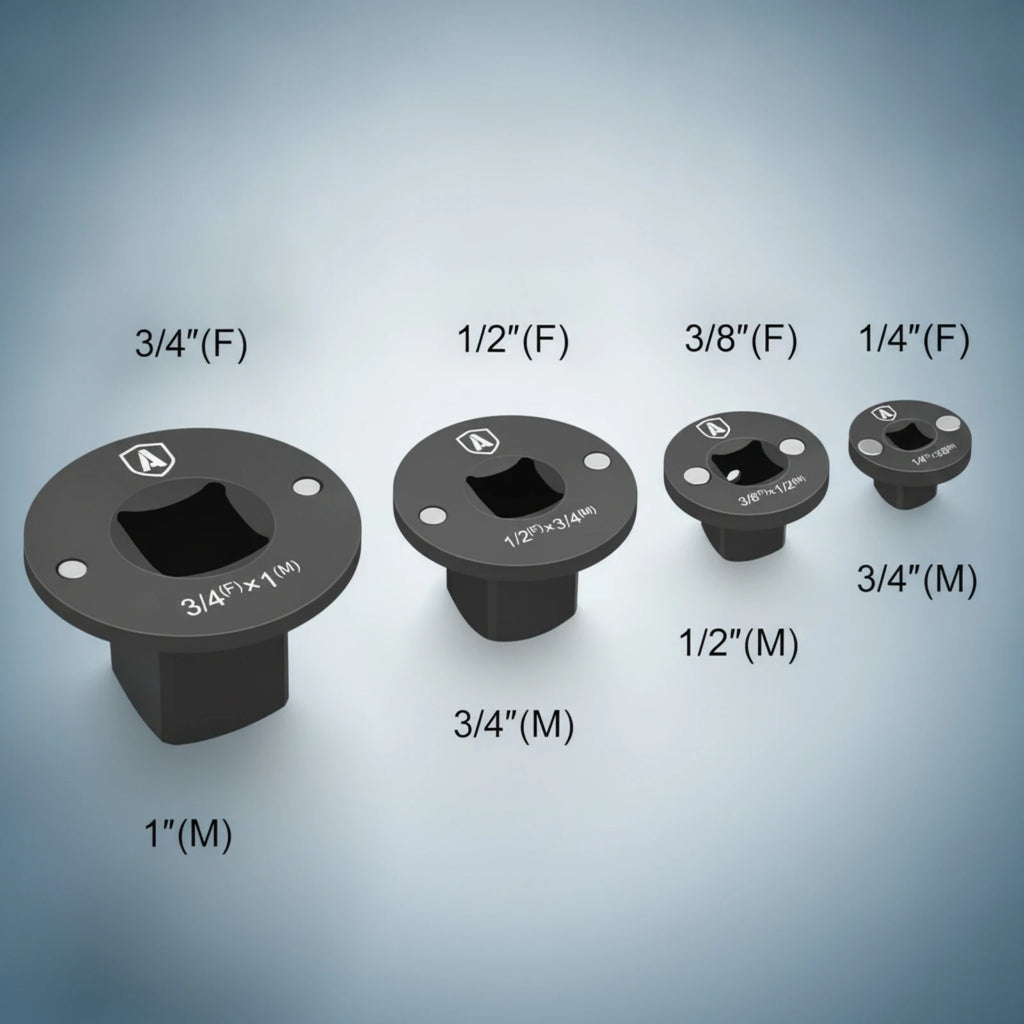 4 Pieces Low-Profile Socket Adapter Cr-Mo Steel Slimline Socket Adapter Drive Converter Flanged Top