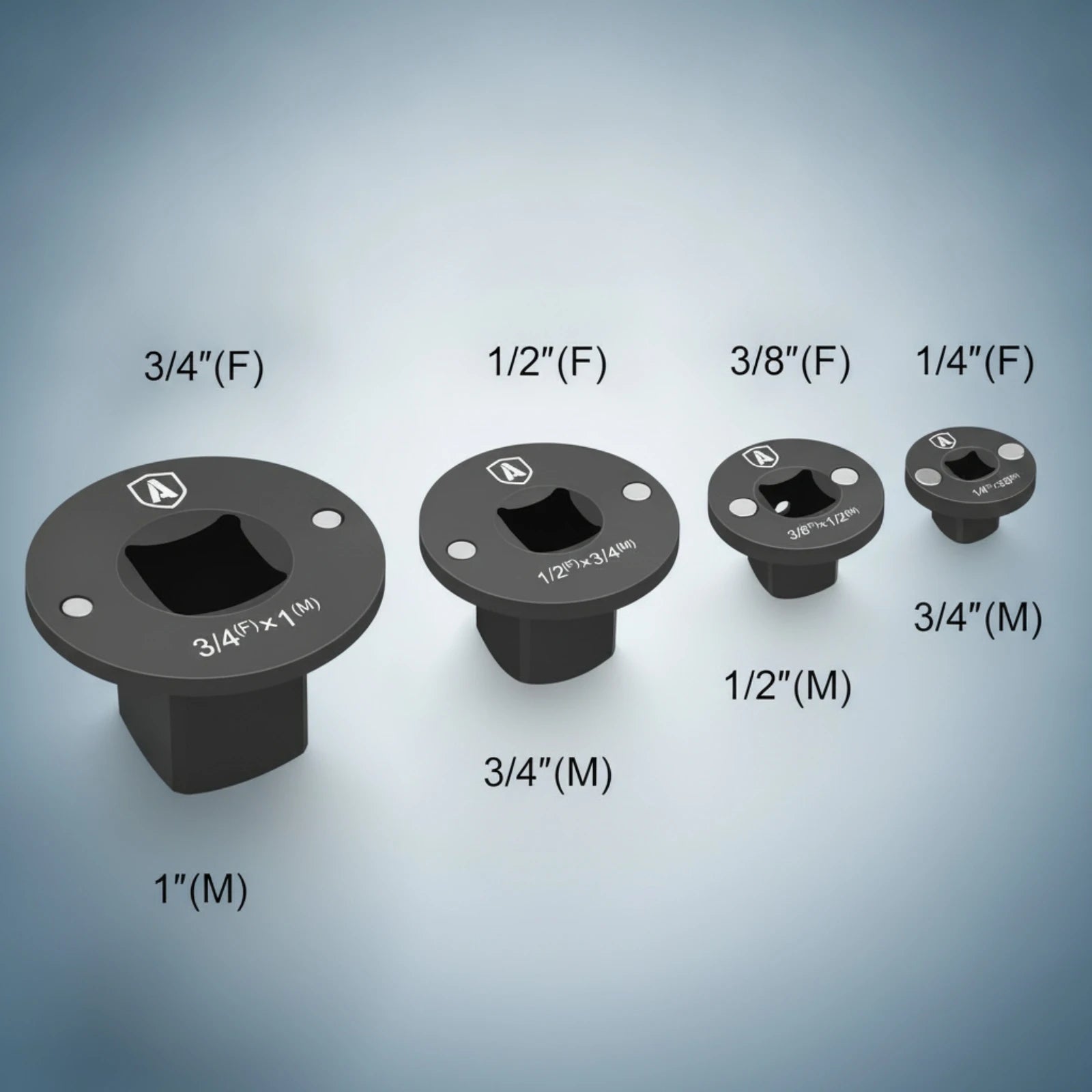 4 Pieces Low-Profile Socket Adapter Cr-Mo Steel Slimline Socket Adapter Drive Converter Flanged Top