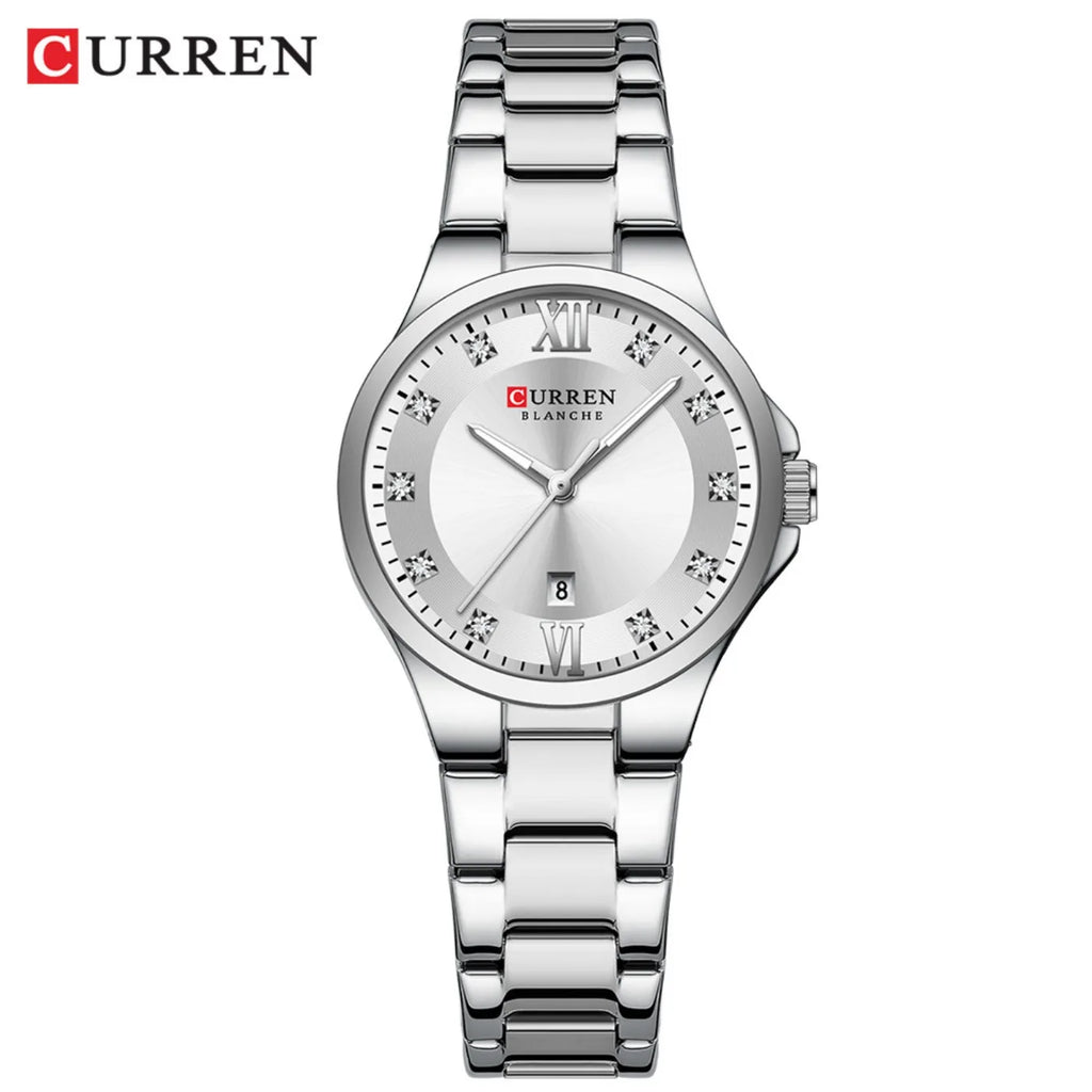 CURREN Women's Luxury Brand Watches Simple Quartz Auto Date Wristwatch Female Waterproof Clock Luminous Hands 9107