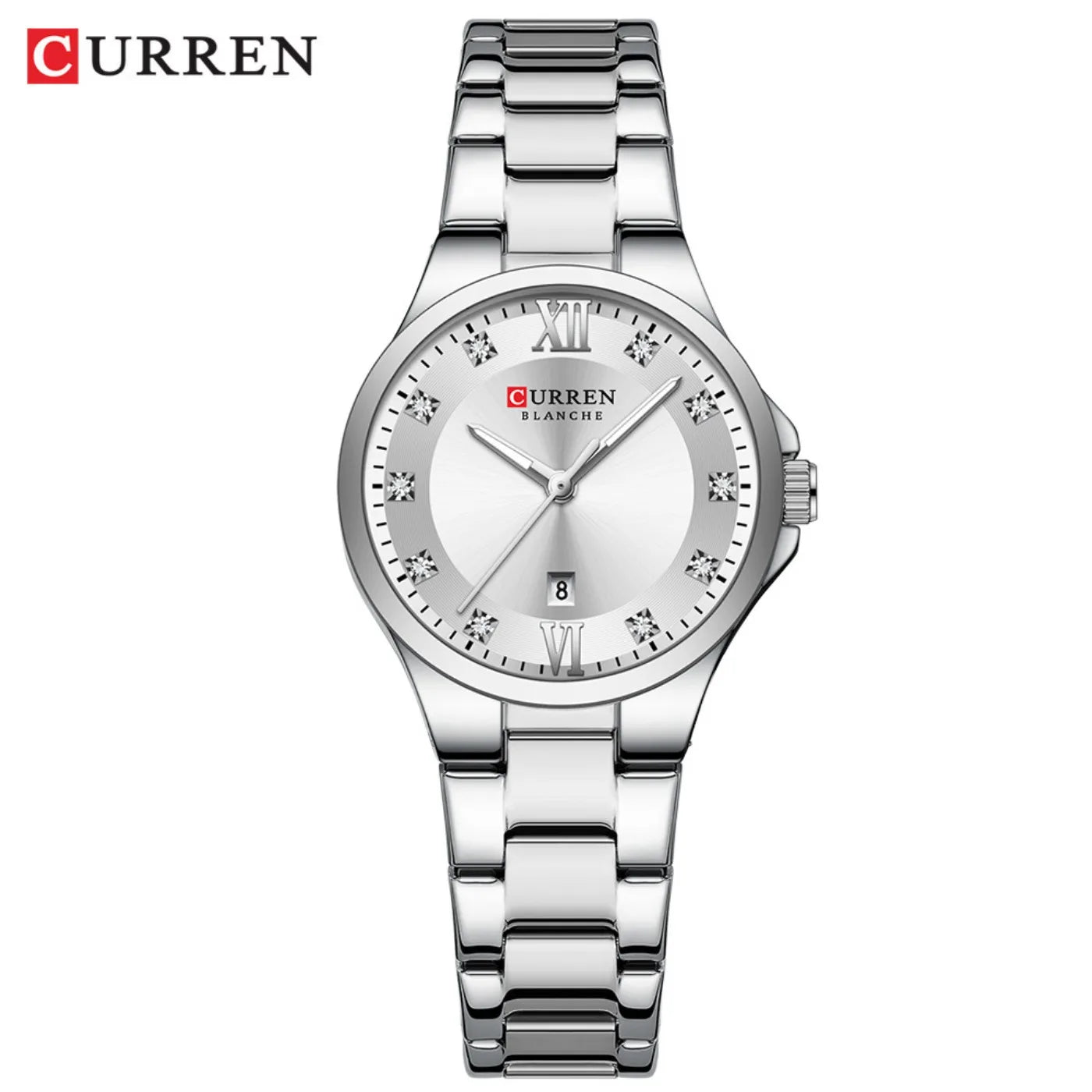CURREN Women's Luxury Brand Watches Simple Quartz Auto Date Wristwatch Female Waterproof Clock Luminous Hands 9107