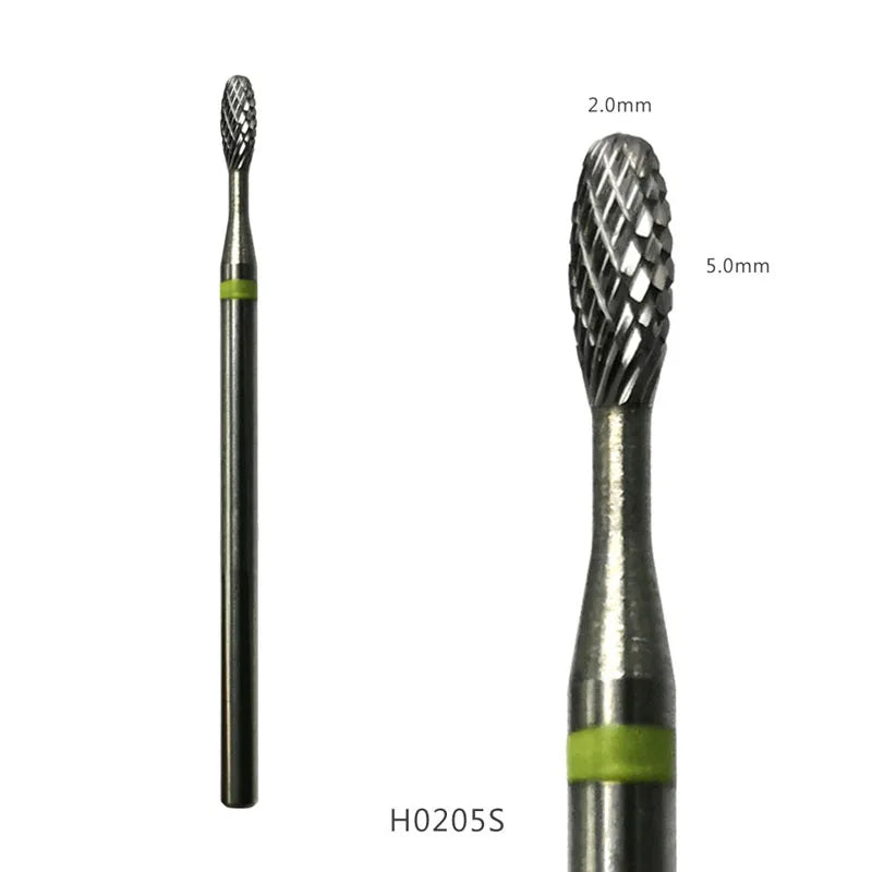HYTOOS 1PCS Tungsten Carbide Burr Nail Drill Bit 3/32" Bits For Manicure Drill Accessories Milling Cutter Nail Art Tools