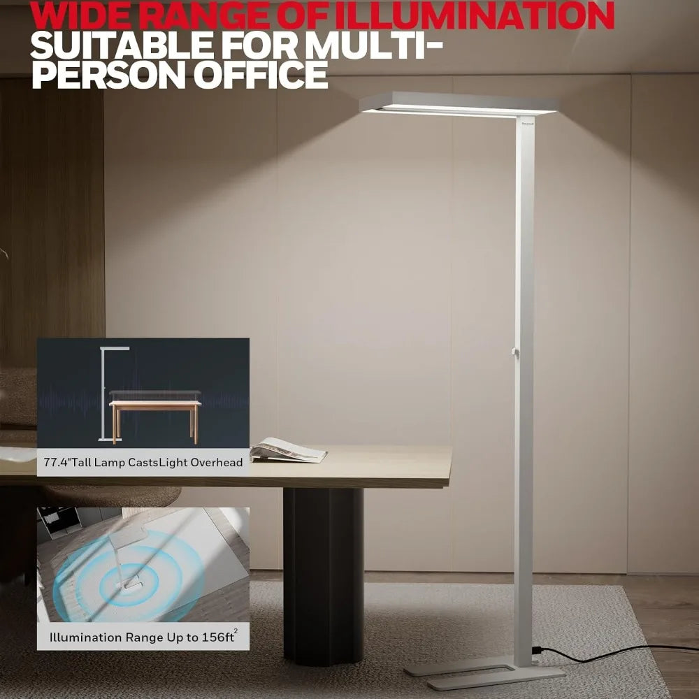 Modern Design LED Floor Lamp - Tall Dimmable Reading Light, 8000LM 4000K Daylight for Home, Office