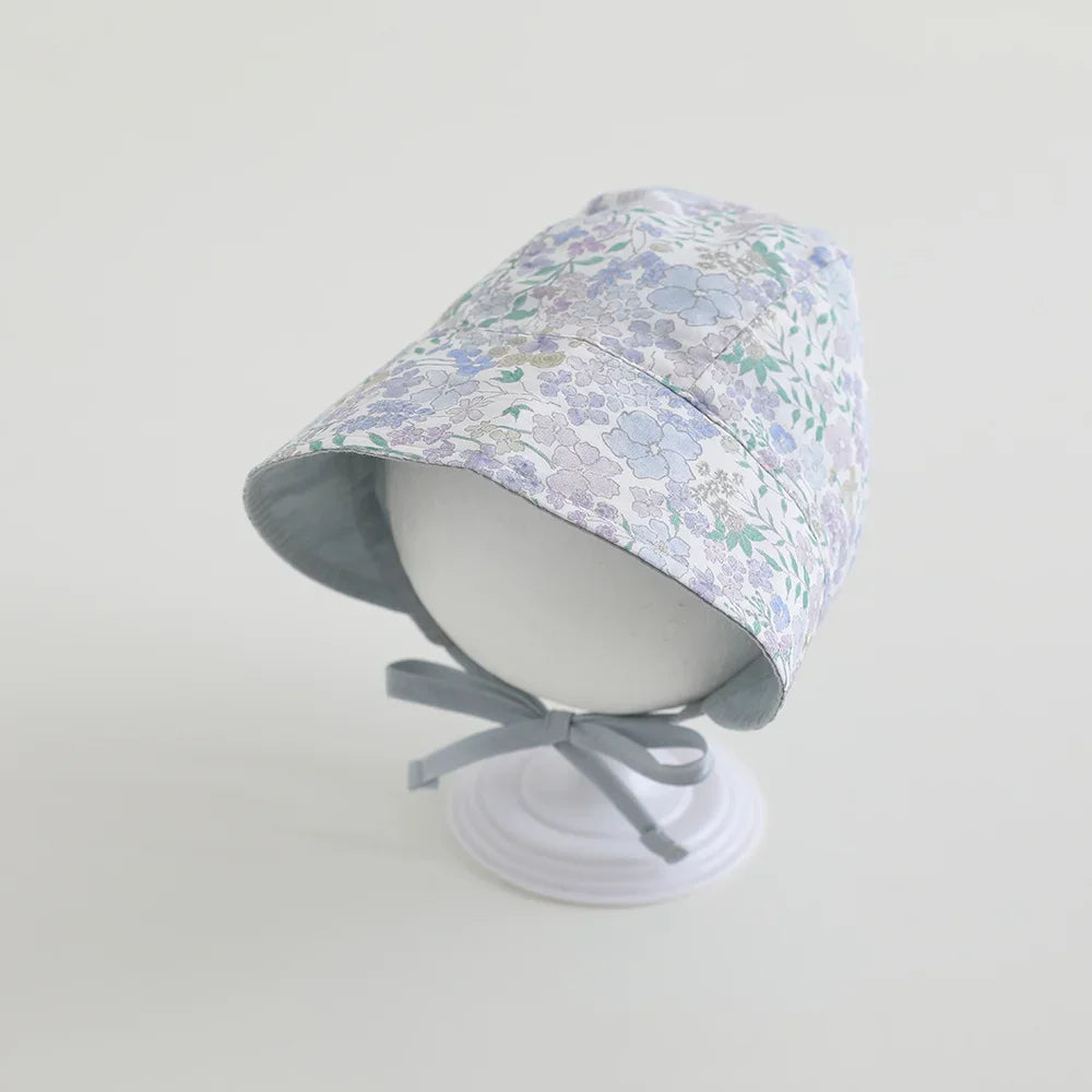 Reversible Baby Sun Hat for Girls Floral Indian Hats Autumn Outdoor Travel Newborn Sun Cap Toddler Bonnet Newborn Head Wrap Cap