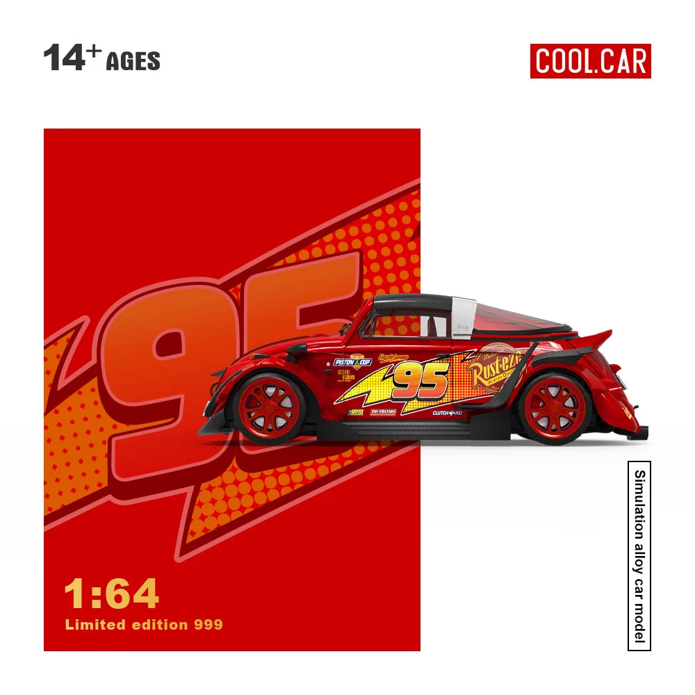 Cool Car 1:64 H300 /Beetle Red Painted Simulation Alloy Car Model for Collection&Display&Gift