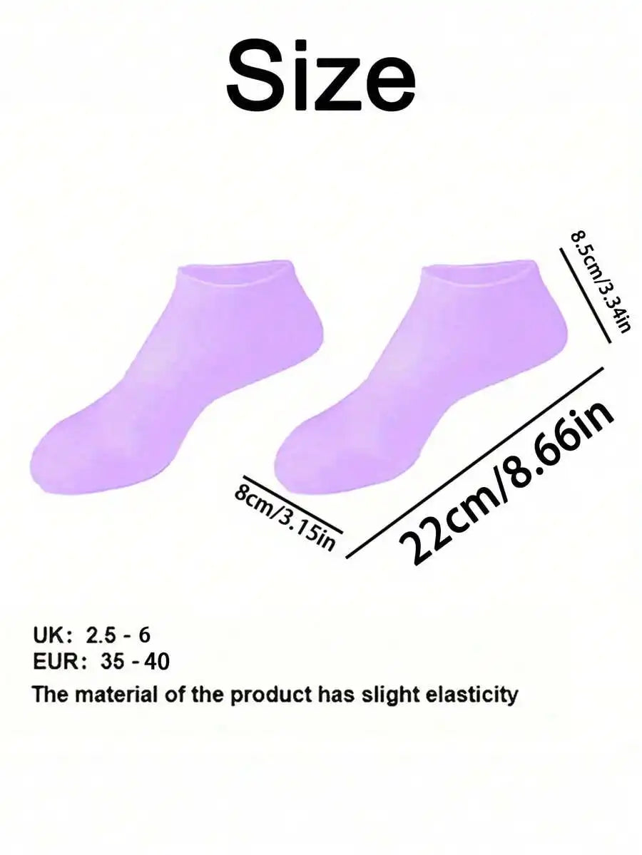 1 Pair Silicone Moisturizing Foot Socks, Effective Foot Care, Prevent Cracked Heels, Remove Dead Skin, Elastic Foot Socks, All-Day Moisture Locking, Prevent Dryness, Odorless, Easy To Wear And Remove, Soft And Comfortable Material.