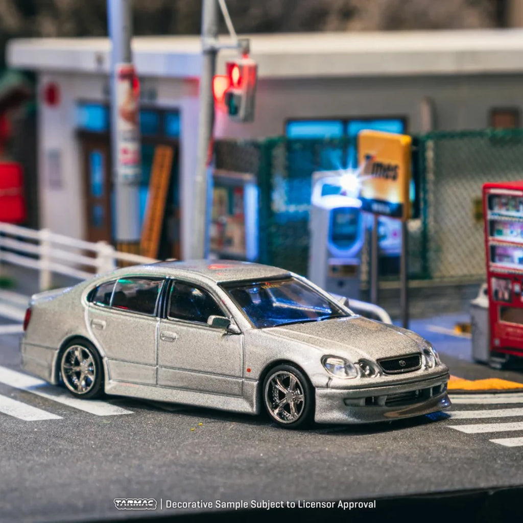 Tarmac Works 1:64 VERTEX Toyota Aristo JZS161 Silver Diecast Car Model In Stock Ready To Ship