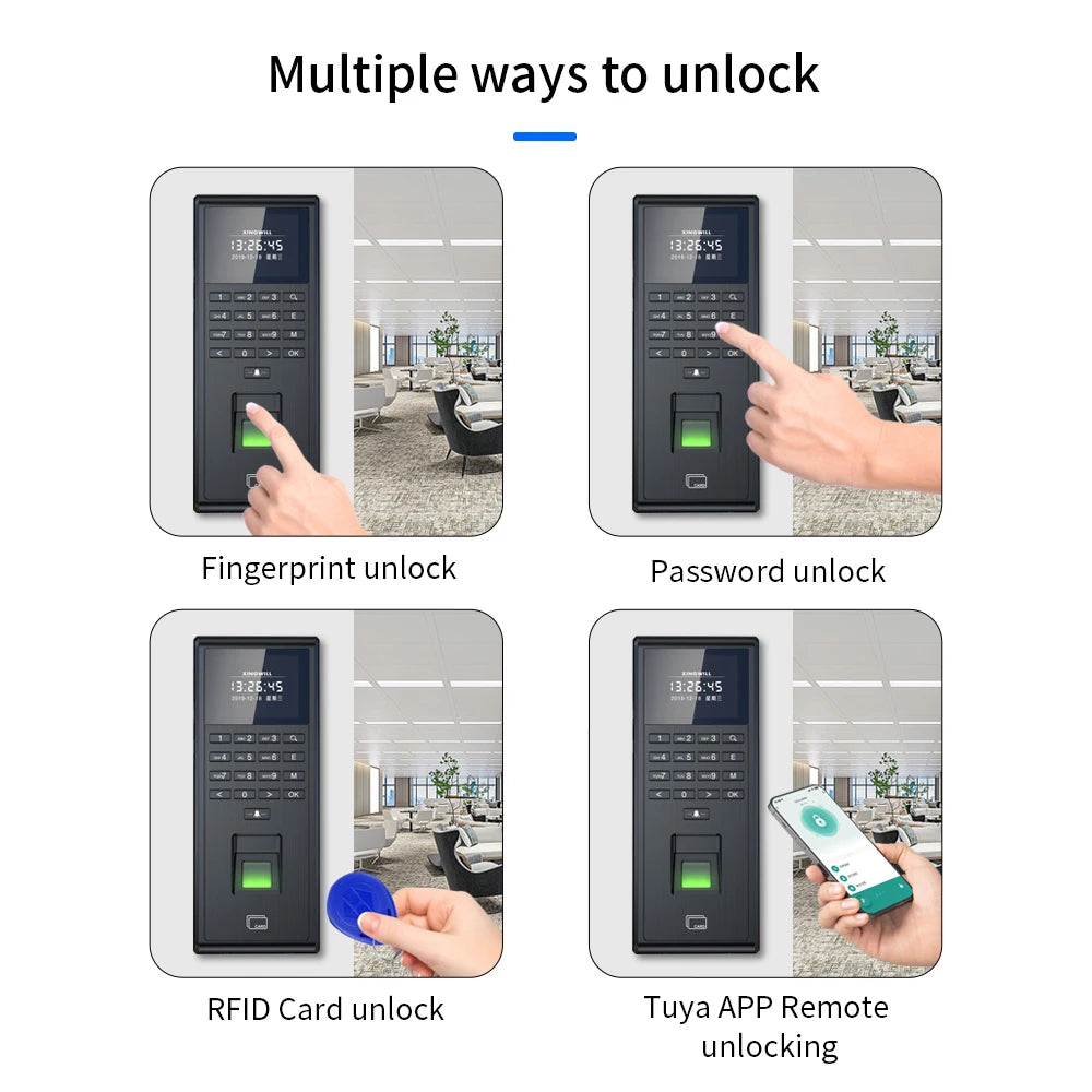 Tuya Smart Biometric Fingerprint Recognition Time Attendance System 1000 User WIFI WG26 Access Control Reader App Remote Control