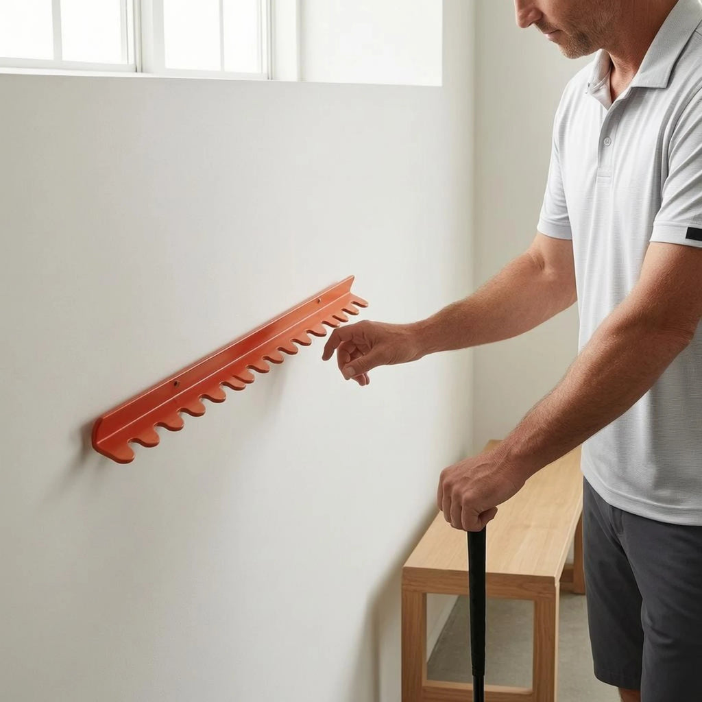 Golf Club Wall Rack Metal Golf Club Storage Stand Vertical Slot Rack Mounted with Holes for Garage