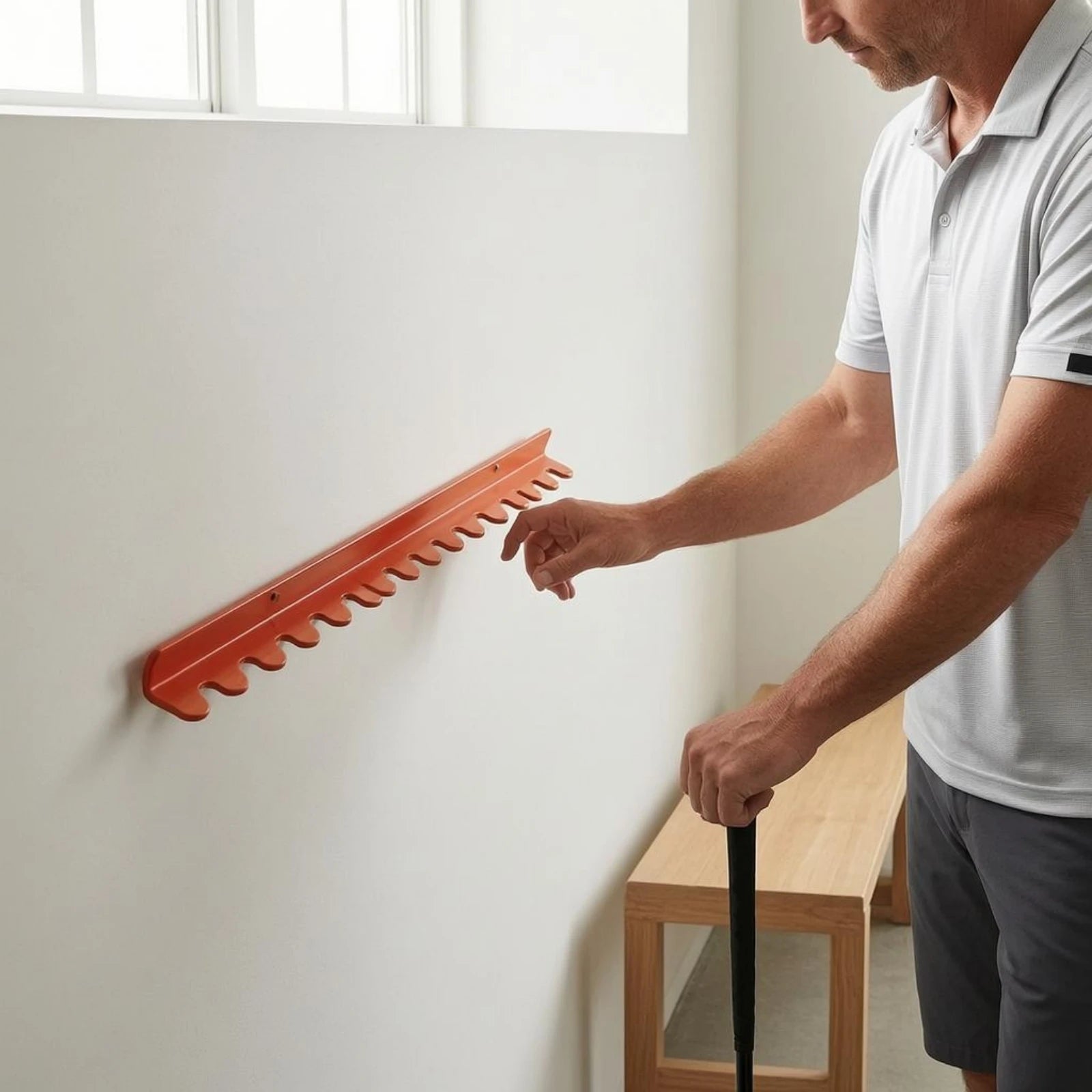 Golf Club Wall Rack Metal Golf Club Storage Stand Vertical Slot Rack Mounted with Holes for Garage
