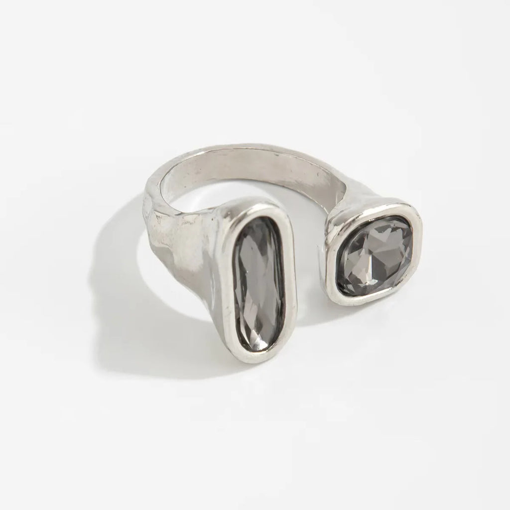 Minimalist Acrylic Rhinestone Open Ring for Women Korean Fashion Geometry Adjustable Knuckle Ring Party Jewelry Lady Gifts