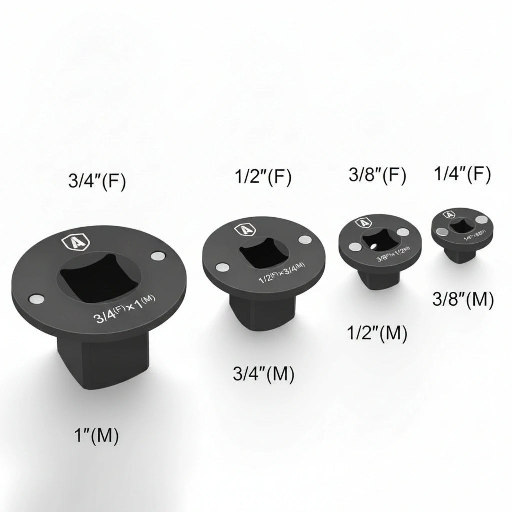 4 Pieces Low-Profile Socket Adapter Cr-Mo Steel Slimline Socket Adapter Drive Converter Flanged Top