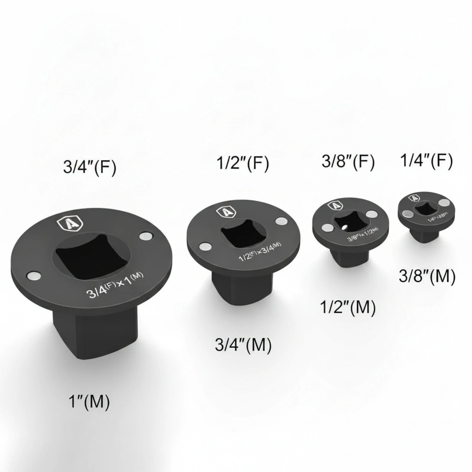 4 Pieces Low-Profile Socket Adapter Cr-Mo Steel Slimline Socket Adapter Drive Converter Flanged Top