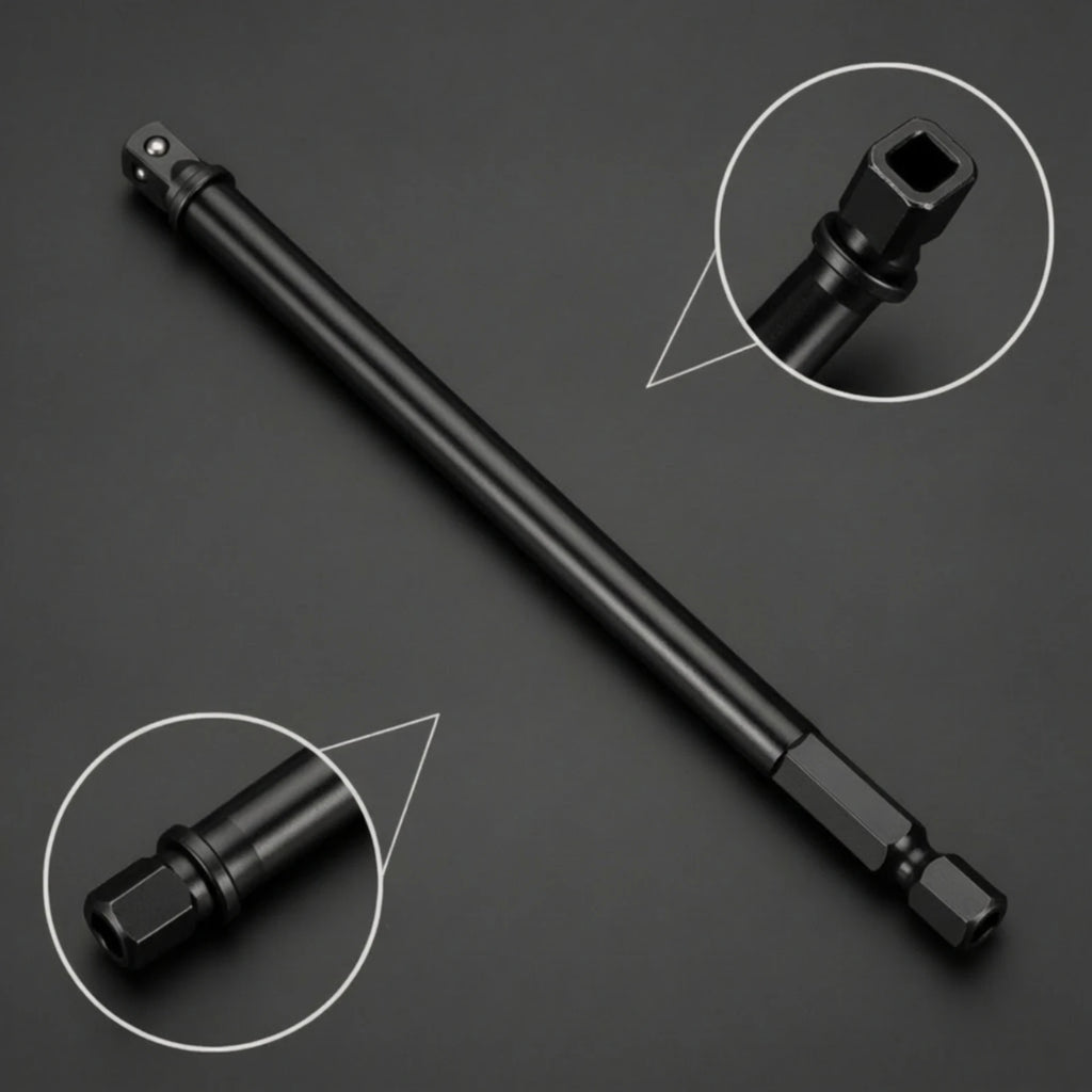 Hex Shank to Square Socket Adapter High Hardness Drill Adapter with Hex Shank Extension Rod Corrosion Resistant Tool Direct Fit