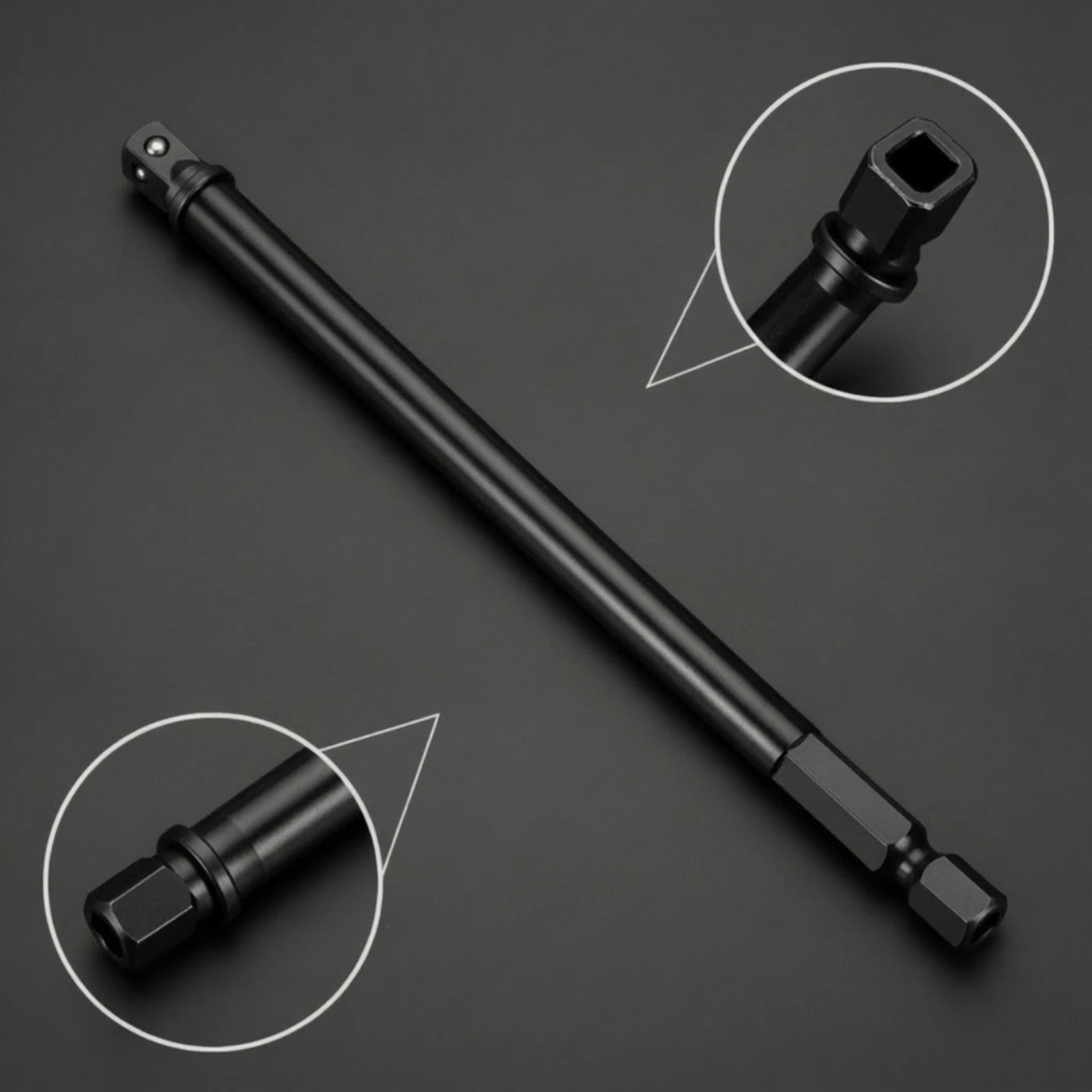 Hex Shank to Square Socket Adapter High Hardness Drill Adapter with Hex Shank Extension Rod Corrosion Resistant Tool Direct Fit
