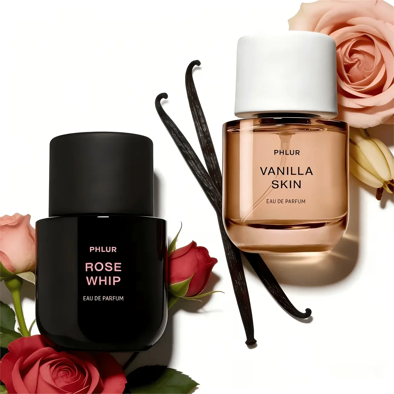 PHLUR Perfume Set for Women 2PCS 50ml / 1.7fl oz Eau de Parfum – Vanilla Skin & Rose Whip Long Lasting Fragrance Gift Set