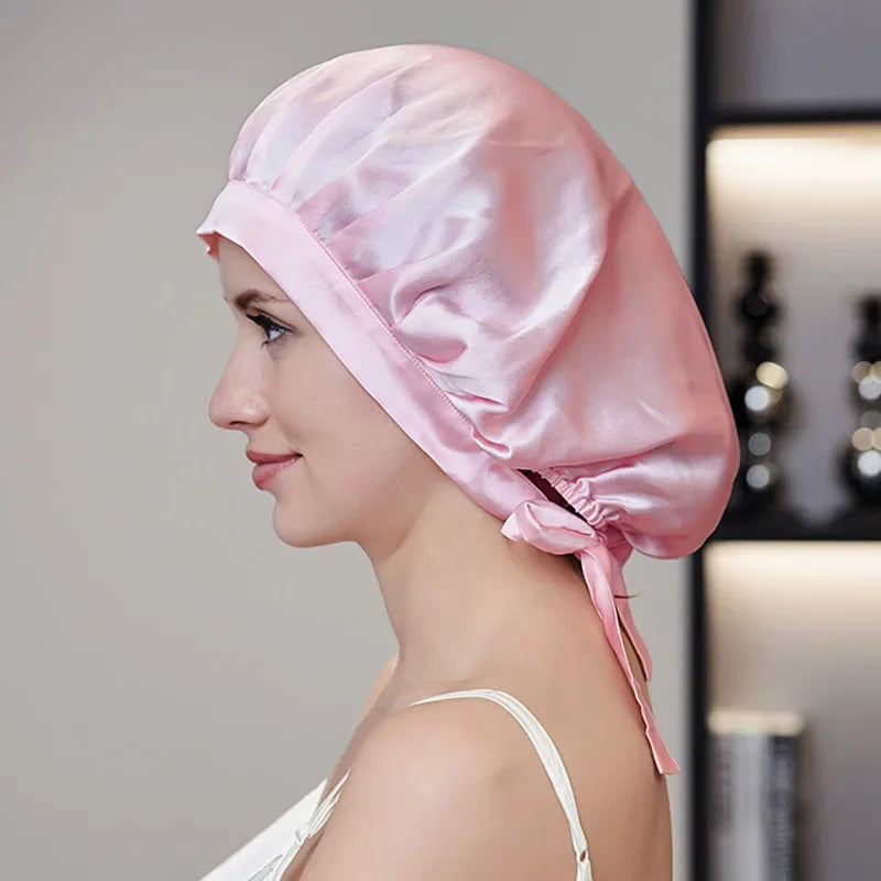 100% Silk Bonnet For Women  Mulberry Silk Turban For Hair Sleeping Night Cap Hair Loss Sleep Natual Pure Silk Hair Wrap Headwrap