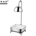 Luxury Silver 304 Stainless Steel Buffet Food Heat Preserving Lamp Food Warmer Set with Ceramic Food Basin for Wedding