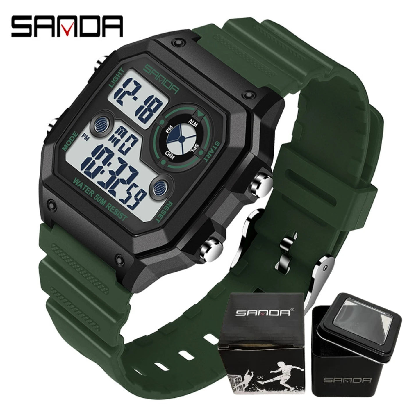 Fashyion Sanda Top Brand Led Digital Sport Chronograph Date Lady Tpu Band Week 50m Waterproof Female Electronic Gift Watches