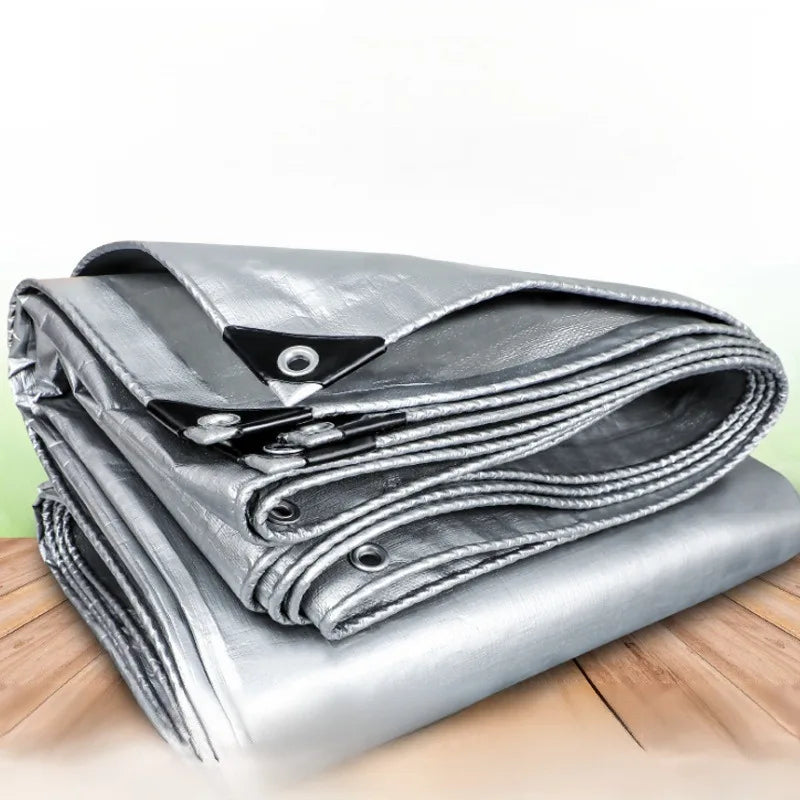 Thickened Sunshade Tarpaulin Truck Outdoor Sunscreen Tarpaulin Waterproof Double Silver Thickened Sunshade Cloth Rainproof Cloth