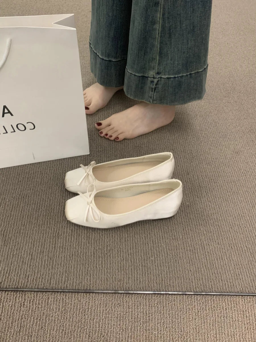 2026 New French Style Hidden Wedge Ballet Flats Soft Comfortable All Match Elegant Daily Dress Shoes for Women