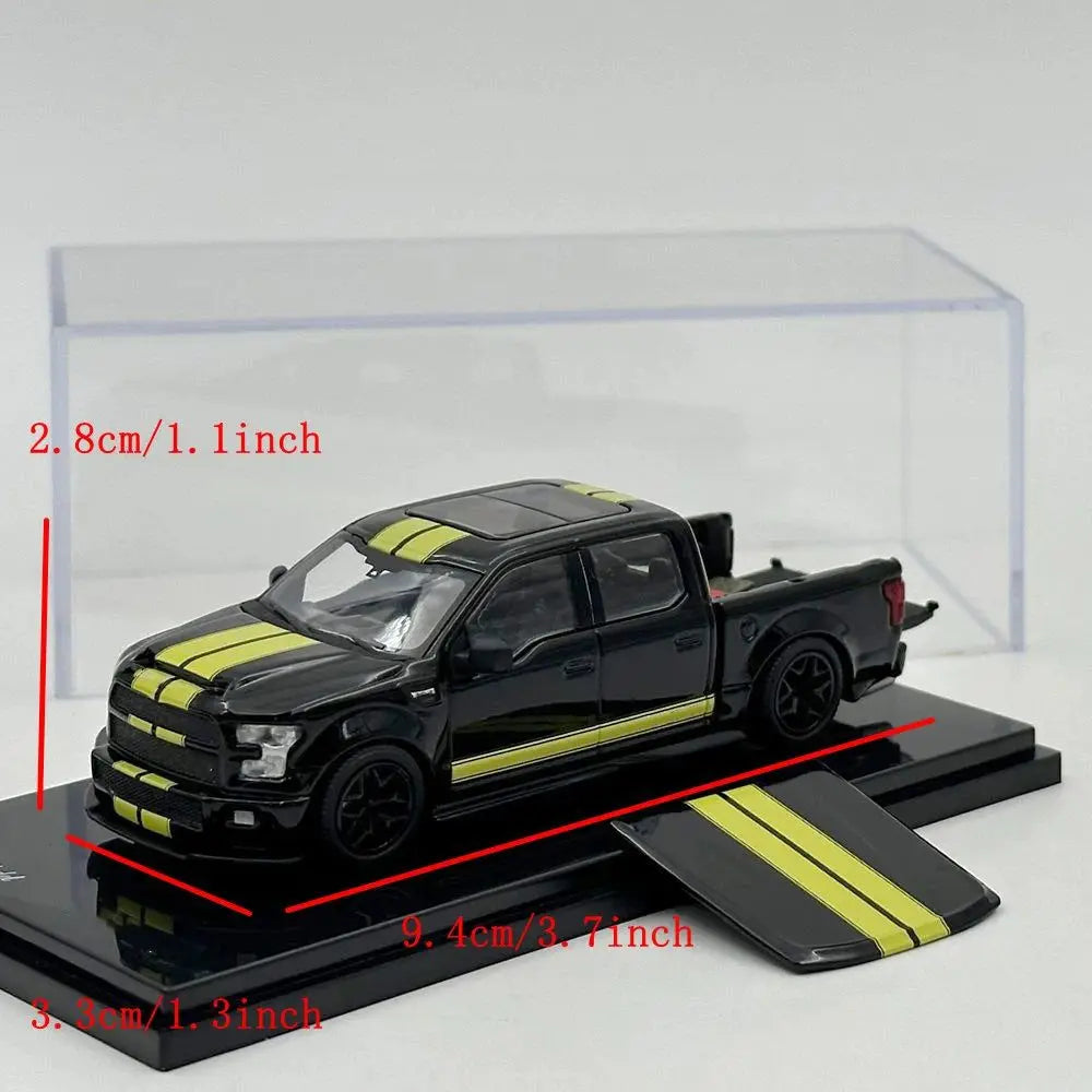 Funny Model FM 1/64 For SHELBY F-150 Shelby Super Snake Pickup Black Diecast Model Car Miniature Collection - with Accessories