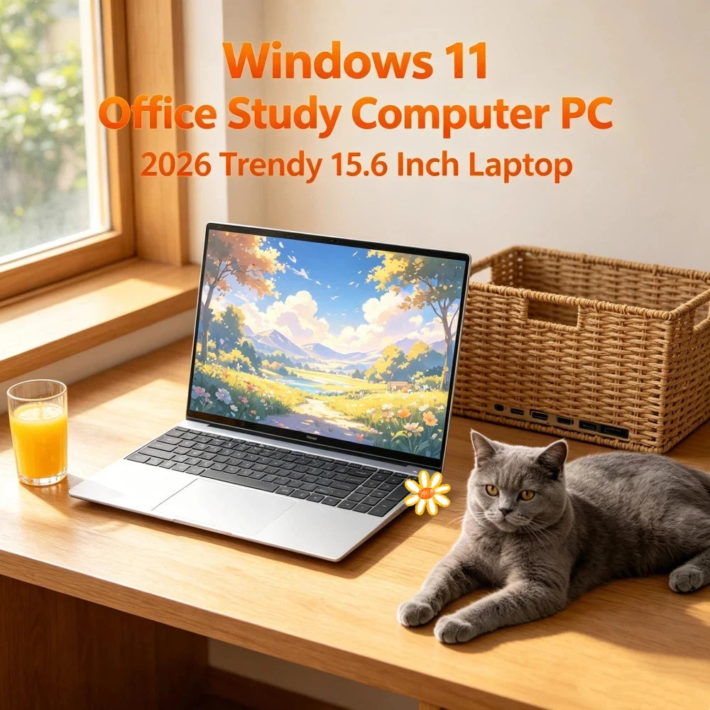 Smooth 15.6" 120Hz FHD IPS Ultra-clear Laptop N95 7500mAh 32GB/2TB SSD Backlit Keyboard Fingerprint Unlock