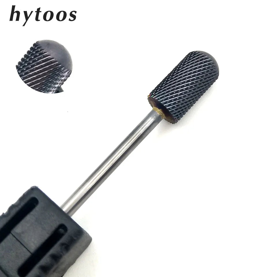 HYTOOS 1PCS Tungsten Carbide Burr Nail Drill Bit 3/32" Bits For Manicure Drill Accessories Milling Cutter Nail Art Tools