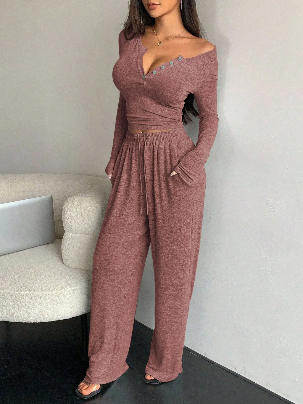 Women's Suit Warm Pajamas for Winter Ensembles Pyjama Femme Ensemble Long Sleeve Pajamas Sets Home Wear Sleepwear for Sleeping