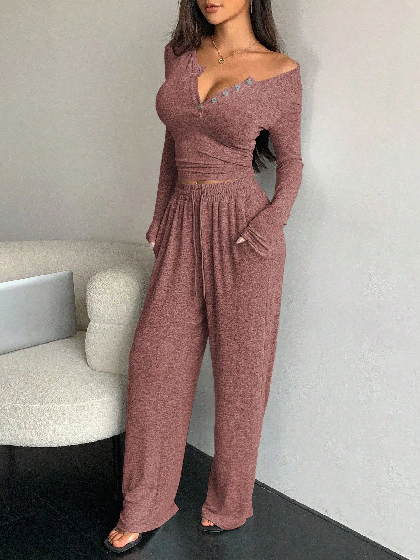 Women's Suit Warm Pajamas for Winter Ensembles Pyjama Femme Ensemble Long Sleeve Pajamas Sets Home Wear Sleepwear for Sleeping