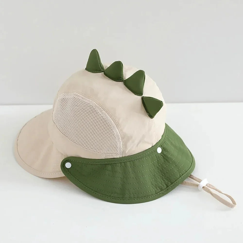 Cute Cartoon Baby Fisherman Hat Summer Mesh Breathable Bucket Hats for Toddler Kids Outdoor Casual Panama Basin Cap