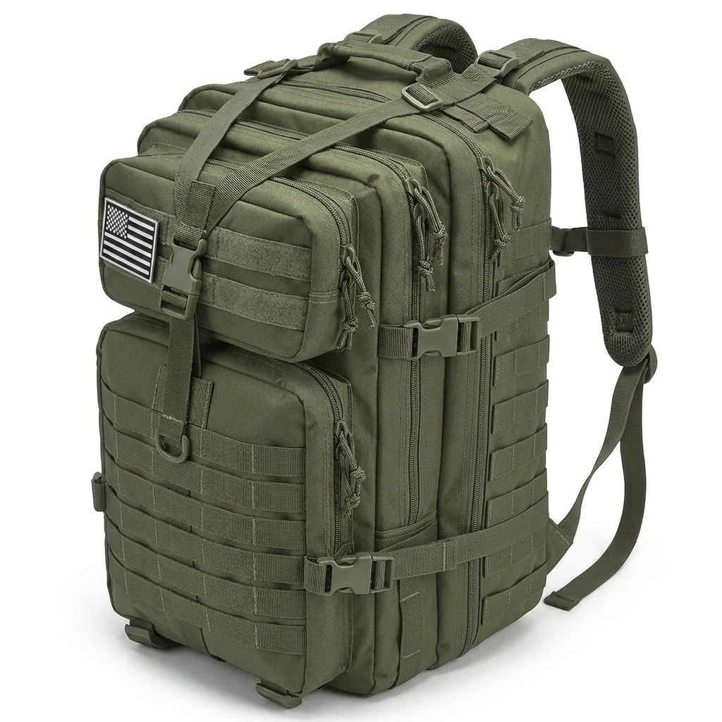 45L Tactical Hunting Backpack Molle Camo Water Resistant Outdoor Field Bag Camping Hiking Trekking Bushcraft Survival Bug Out Bag Large Capacity Rucksack Daypack Men Women Hunters Durable Wear Resistant Heavy Duty Multi Pocket Trail Wilderness Hunting