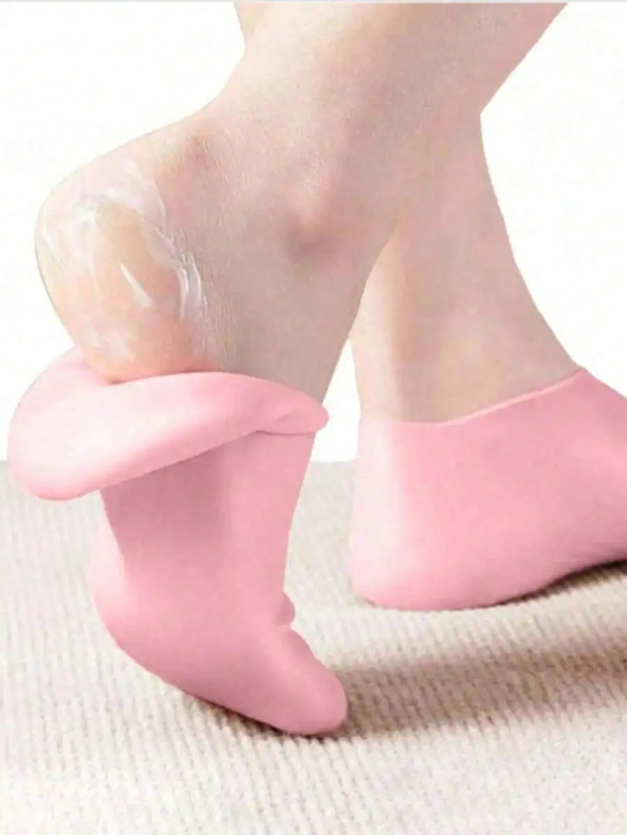 1 Pair Silicone Moisturizing Foot Socks, Effective Foot Care, Prevent Cracked Heels, Remove Dead Skin, Elastic Foot Socks, All-Day Moisture Locking, Prevent Dryness, Odorless, Easy To Wear And Remove, Soft And Comfortable Material.