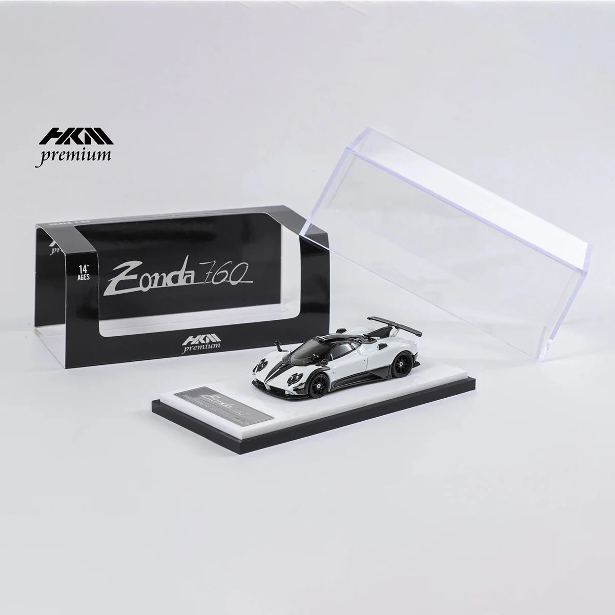HKM Premium 1:64 Pagani Zonda 760 Diecast Model Car Collection (3 Variants: Green/White/Blue) With Openable Rear Hood In Stock