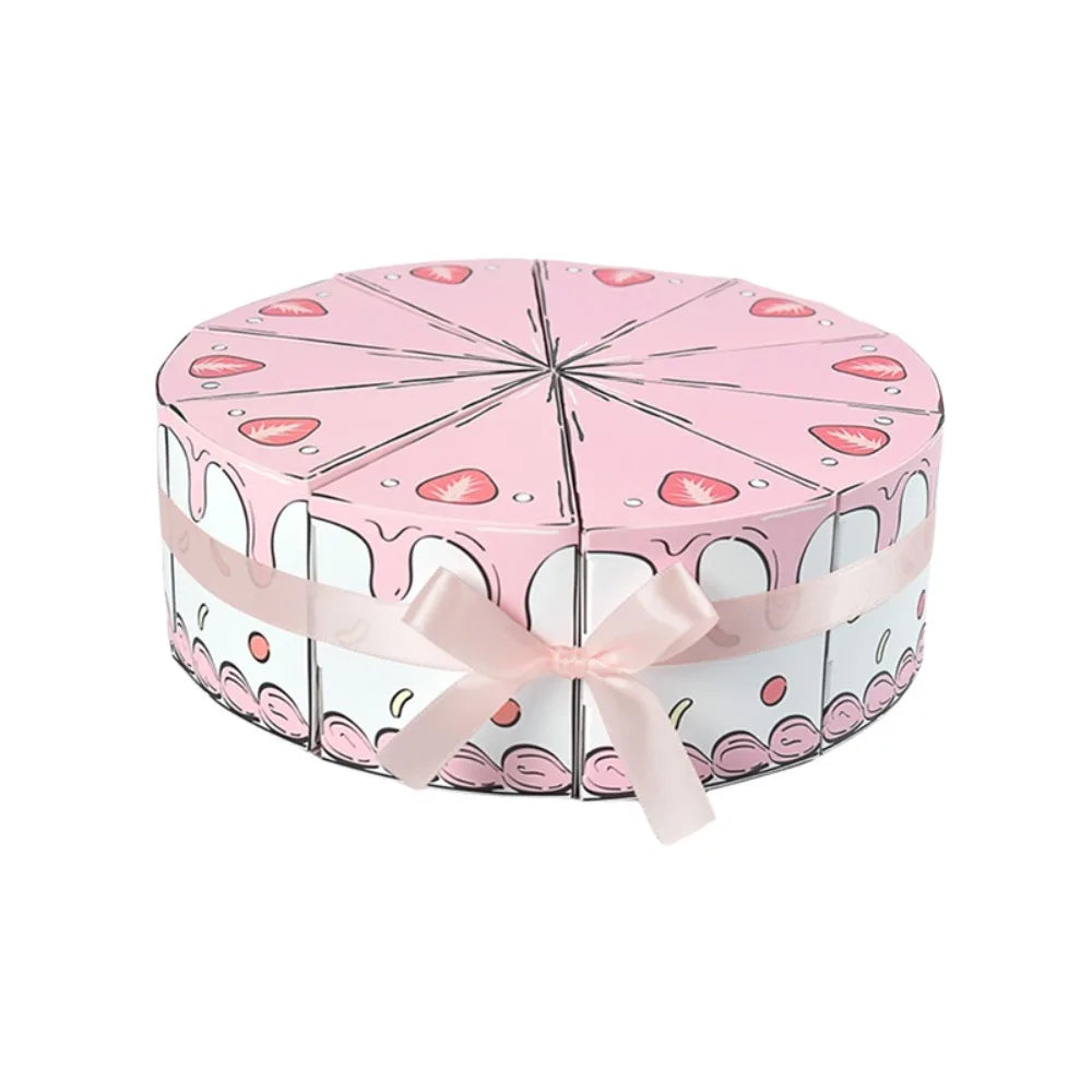10PCS Eco-friendly Paper Triangular Cake Shaped Gift Box DIY Combination Party Gift Packing Box Cartoon Candy Box Dessert