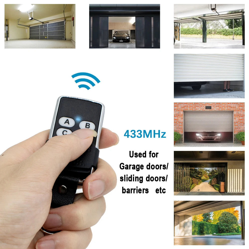 Copy 433.92mhz Fixed Code Remote Control 433mhz 4Buttons Garage Gate Door Opener